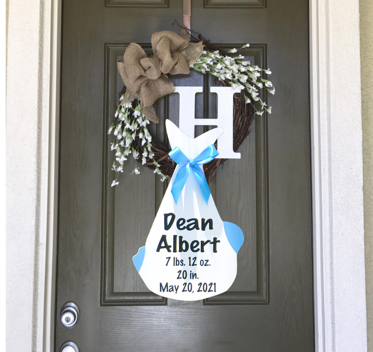 Just the Bundle as a Door Hanger, Birth Announcement Yard Stork Sign in Germantown, Collierville, Memphis