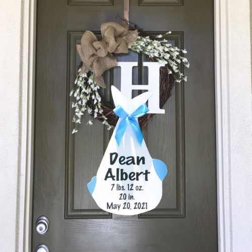 Just the Bundle as a Door Hanger, Birth Announcement Yard Stork Sign in Germantown, Collierville, Memphis